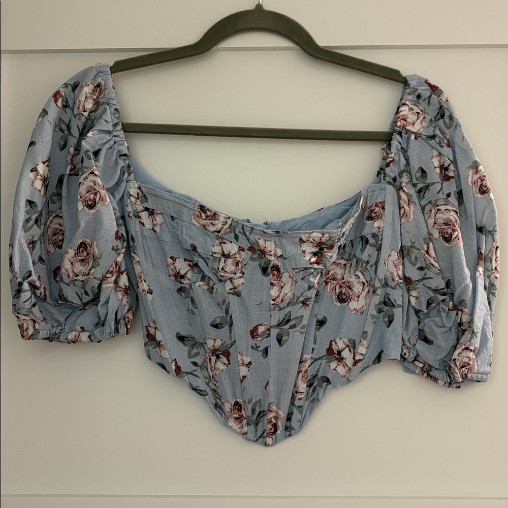 Bardot Light Blue Floral Top